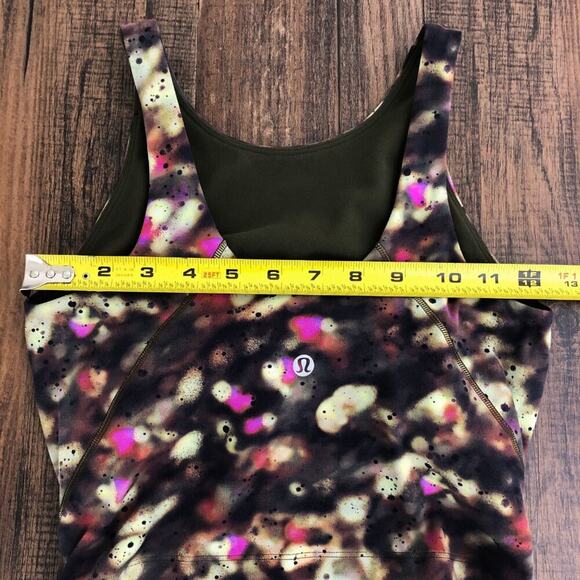 Lululemon Align High Neck Tank Top Sports Bra Longline W1DN1S Size 2 Green Multi - Picture 10 of 16